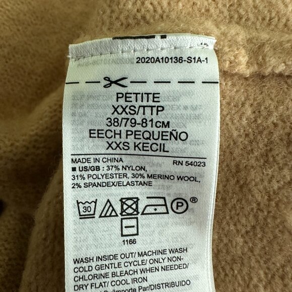 Banana Republic Long Sleeve Funnel Neck Sweater Dress Cool Beige XXSP #BAG10 - Picture 6 of 7